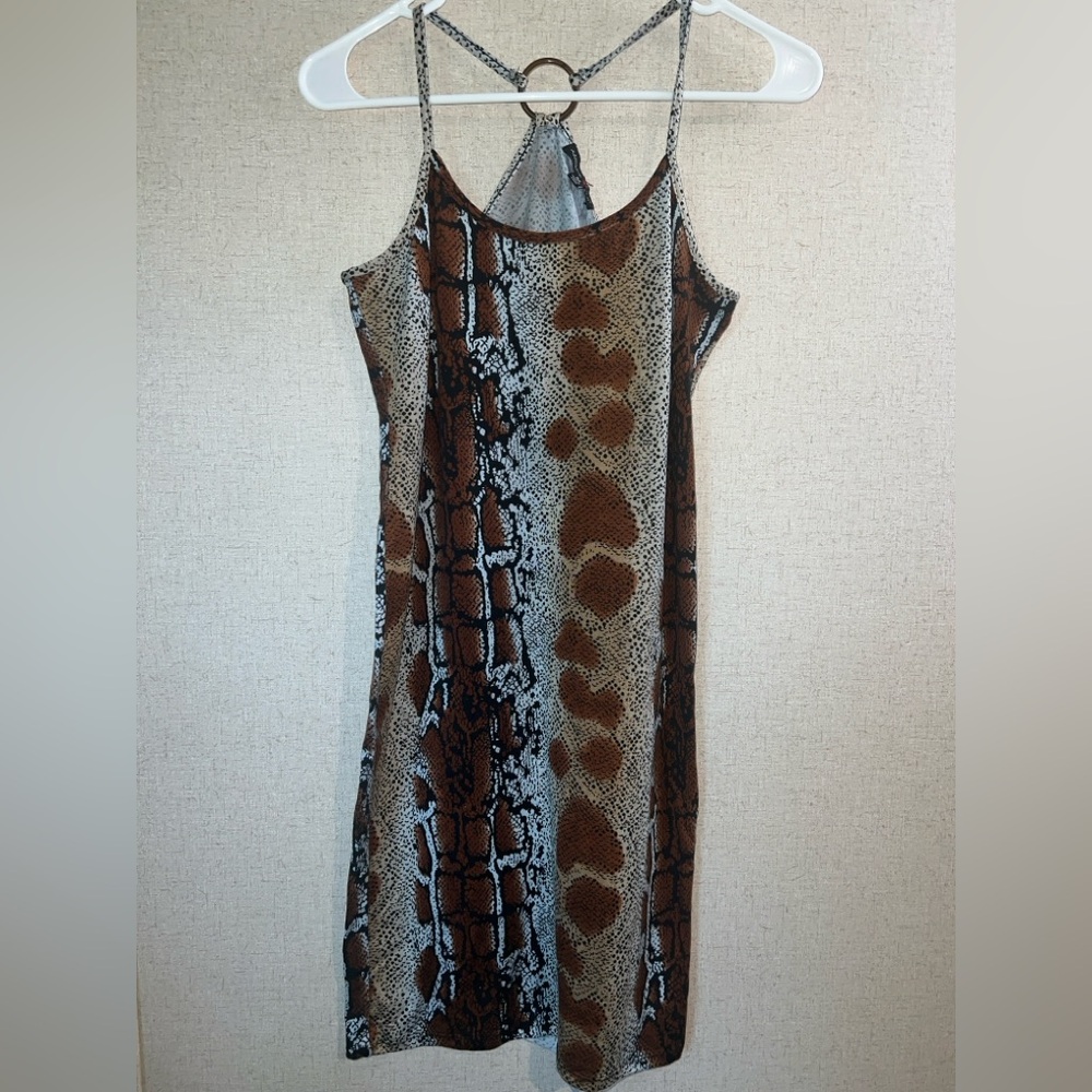 Absolutely Brown and Black Midi Dress